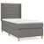 Vidaxl Box spring postelja z vzmetnico temno siva 100x200 cm blago