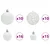 Set Božićnih Ukrasnih Kuglica 120 pcs Bijelo Plastika