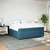 Vidaxl Box spring postelja z vzmetnico temno modra 180x200 cm žamet