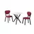 HANAH HOME Set Trpezarijski sto i 2 stolice Elma Burgundy White