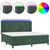 Vidaxl Box spring postelja z vzmetnico LED tem. zelena 200x200cm žamet