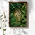 WallXpert uramljena MDF slika NAL131-46, leopard viri kroz zeleno lišće, 35,5 x 47 cm
