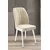Hanah Home set trpezarijskih stolica Platinum 8 kom, krem tkanina Jerry, bele metalne noge