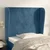 Vidaxl Vzglavje z ušesi temno modra 103x23x118/128 cm žamet