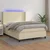 Vidaxl Box spring postelja z vzmetnico LED krem 140x190cm umetno usnje