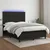 Vidaxl Box spring postelja z vzmetnico LED črna 140x200 cm blago