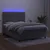 Vidaxl Box spring postelja z vzmetnico LED sv. siva 140x190 cm žamet