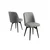 Hanah Home set trpezarijskih stolica Jiva 6 kom, siva tkanina Babyface, crne metalne noge