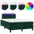 Vidaxl Box spring postelja z vzmetnico LED tem. zelena 120x200cm žamet