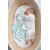 shumee Plišasta igrača Doudou Bunny, dvostranska bombažna in Minky - Chevron Mint - bela