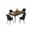 Hanah Home trpezarijski set Rax, sto na razvlačenje i 4 stolice, ploča u dekoru drveta Baroque, antracit tkanina Babyface
