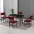 HANAH HOME Set Trpezarijski sto i 4 stolice Dubai Burgundy Black