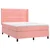 Vidaxl Box spring postelja z vzmetnico roza 140x190 cm žamet