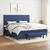 Vidaxl Box spring postelja z vzmetnico moder 200x200 cm blago