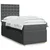 Vidaxl Box spring postelja z vzmetnico temno siva 100x200 cm blago