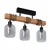 Brilagi - Plafonski luster WOOD GLASS 3xE27/60W/230V borovina/crna/dimljeno-siva