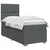 vidaXL Postelja boxspring z vzmetnico Temno siva Enojno Blago