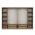 Hanah Home ormar sa reflektujućim staklom Nisa 20613, 270 cm, dore