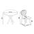 Hanah Home Trpezarijski set, 5 komada, Teget