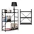 ModernHome loft polica sa 3 nivoa i metalnim okvirom, crna