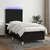 Vidaxl Box spring postelja z vzmetnico LED črna 90x200 cm blago