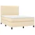 Vidaxl Box spring postelja z vzmetnico LED krem 140x200 cm blago