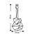 Atelier Del Sofa Zidna dekoracija Guitar, 23x55 cm, Crna
