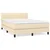 Vidaxl Box spring postelja z vzmetnico krem 140x190 cm blago