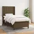 Vidaxl Box spring postelja z vzmetnico temno rjava 90x200 cm blago
