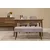 HANAH HOME Vina 02 0701 Walnut Grey Produživi trpezarijski sto, stolice i konzola (5 komada))