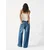 MANGO Top  svetlo modra / zelena / off-bela
