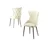 Hanah Home set trpezarijskih stolica Alpa 2 kom, krem tkanina Babyface, hromirane metalne noge