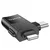 Hoco OTG 2-v-1 adapter USB-C / Lightning na USB-A Hoco UA17, črn