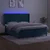 Box spring postelja z vzmetnico LED temno modra 180x200cm žamet