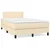 vidaXL Box spring postelja z vzmetnico krem 120x190 cm blago