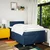 Vidaxl Box spring postelja z vzmetnico moder 120x200 cm blago