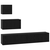 Set TV komoda Zidne 3 pcs Crni hrast Konstruirano drvo