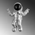 Wallity Zidna dekoracija Cosmonaut 7, 35x47x10 cm, Srebrne boje