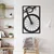 WallXpert metalni zidni ukras 5171, prednji deo drumskog bicikla u pravougaonom ramu, 29 x 45 cm, crni