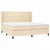Vidaxl Box spring postelja z vzmetnico krem 200x200 cm blago