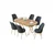Hanah Home Set Trpezarijski sto i 6 stolica Lai, Antracit