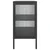 Komoda crna 70 x 35 x 70 cm od stakla i čelika