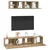 Set TV komoda Zidne 4 pcs Umjetnički hrast Konstruirano drvo