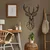 WallXpert metalni zidni ukras 5038, geometrijska glava jelena, 56 x 90 cm, crni