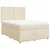 vidaXL Box spring postelja z vzmetnico krem 140x200 cm blago