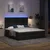 Otomanski krevet s madracem i LED crni 180x200cm od tkanine