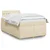 Vidaxl Box spring postelja z vzmetnico krem 120x200 cm blago