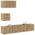 Set TV komoda Zidne 3 pcs Umjetnički hrast Konstruirano drvo