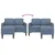Sofa 2-sjed s ležaljkom u obliku slova L plava 125 cm lan