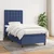 Vidaxl Box spring postelja z vzmetnico modra 100x200 cm blago